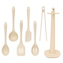 Le Made 6-Piece Heat-Resistant Silicone Baby Food Cooking Utensil Set with 360° Rotating Stand