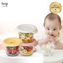 Bộ 3 Hộp đựng thực phẩm bằng thủy tinh, có chia vạch , kín khí Firgi, nhập khẩu Hàn Quốc