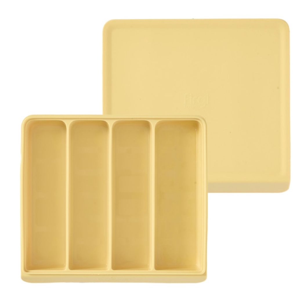 Firgi Korea Platinum Silicone 4-Compartment Baby Food Freezer Tray with Lid