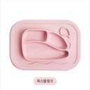Khay Ăn Dặm Platinum Silicone Firgi Hàn Quốc Hình Cá Voi Chia Ngăn Có Đế Hít Cho Bé Tập Ăn Dặm