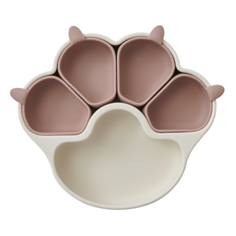Firgi Korea Platinum Silicone Cat-Shaped Divided Anti-Spill Suction Weaning Tray