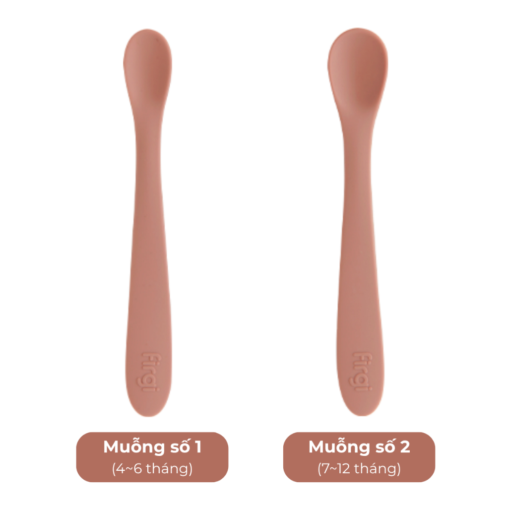 Muỗng (Thìa) Ăn Dặm Platinum Silicone Firgi Hàn Quốc Hai Giai Đoạn Cho Bé (Kèm Hộp Đựng)