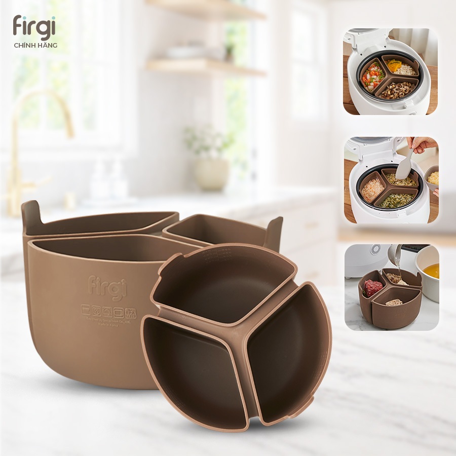 Firgi 韓国 プラチナシリコン 炊飯器用 仕切りトレー 1.8L 電子レンジ対応