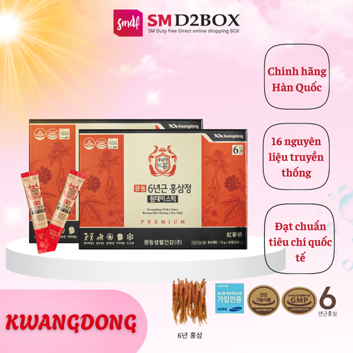 [P00000LR] Nước Hồng Sâm 6 năm tuổi Premium Kwangdong With 6 years Korean Red Ginseng 1 Day Stick