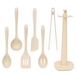 Bộ 6 Dụng Cụ Silicone Nấu Đồ Ăn Dặm Cho Bé Le Made Chịu Nhiệt Cao (Kèm Giá Treo Xoay 360 Độ)