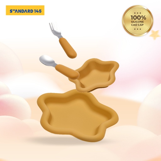 Bộ 3 Dụng Cụ Ăn Dặm Silicone Hình Ngôi Sao Standard145