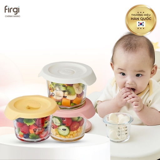[SAFG66U0001] Bộ 3 Hộp đựng thực phẩm bằng thủy tinh, có chia vạch , kín khí Firgi, nhập khẩu Hàn Quốc
