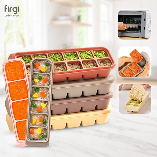 Firgi 韓国 プラチナシリコン 多機能 離乳食冷凍トレー 密閉蓋付き