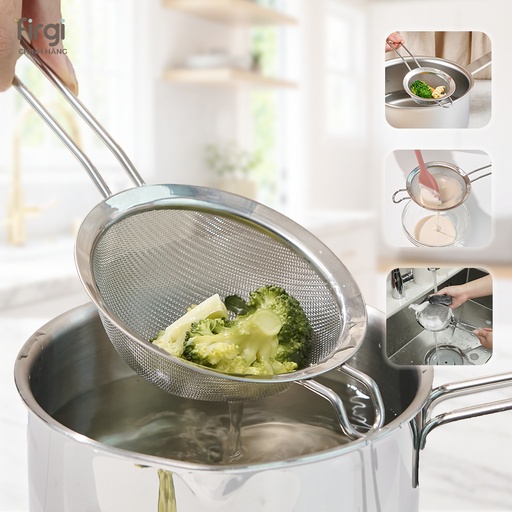 Rây Lọc Thức Ăn Dặm Firgi Chính Hãng Bằng Thép Không Gỉ 304 An Toàn Cho Bé 8cm & 12cm