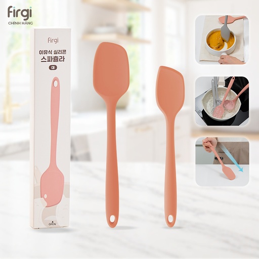 Thìa Phới Dẹt Spatula Silicone Platinum Nấu Ăn Dặm Cho Bé Firgi Hàn Quốc – Cây Vét, Trộn, Đảo Chịu Nhiệt