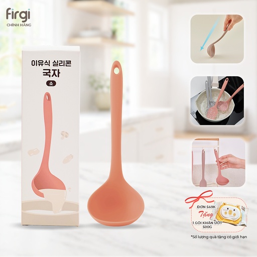 Vá Múc Canh Platinum Silicone Firgi Hàn Quốc Chịu Nhiệt Cao, Muôi Múc Canh, Súp, Đồ Ăn Dặm Cho Bé